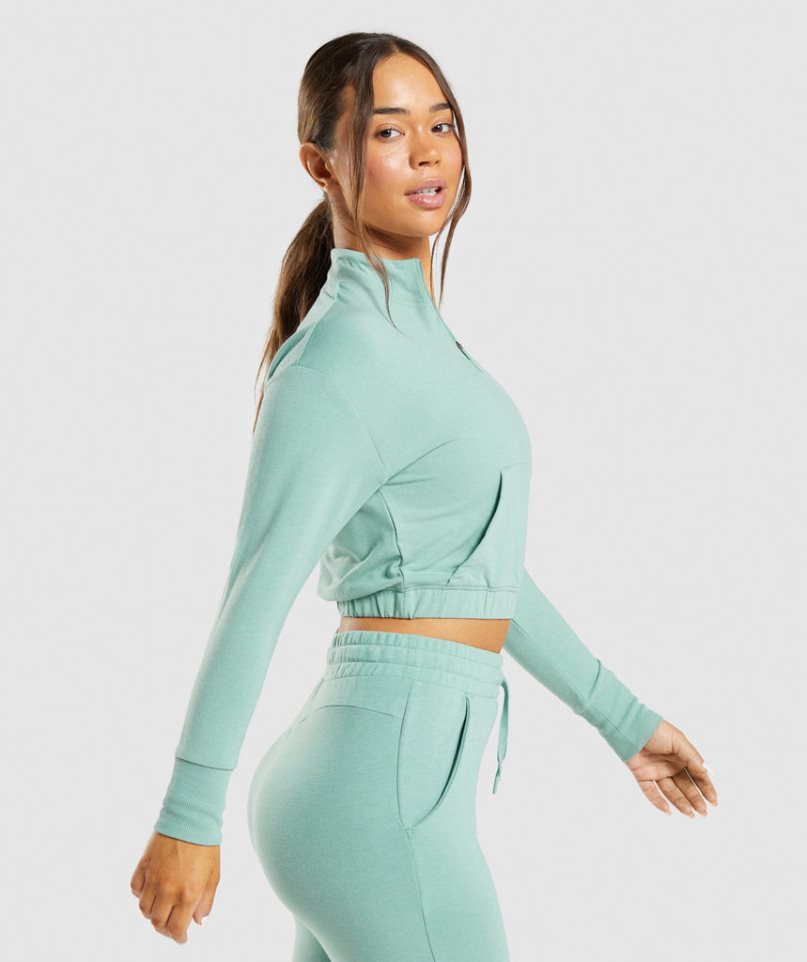 Bluzy Gymshark Treningowe Pippa Damskie Turkusowe | PL 083DHF